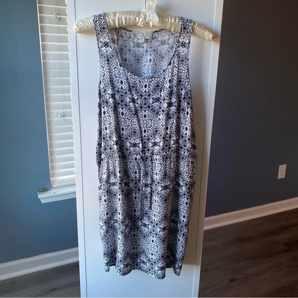 Pink Rose Patterned Tank Dress
